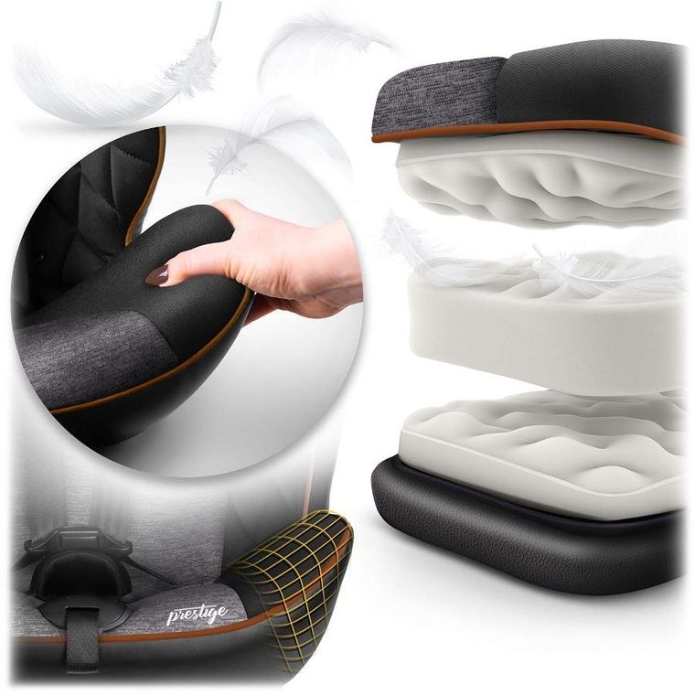 Nukido, Prestige Line, fotelik samochodowy, czarno-szary, 0-36 kg