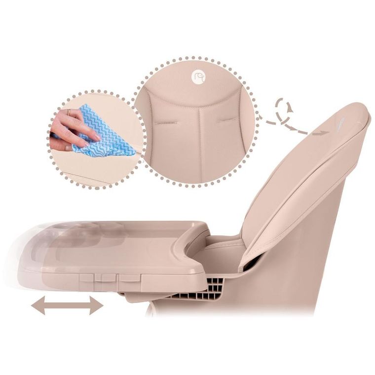 Nukido, Tilo, krzesełko do karmienia, różowe