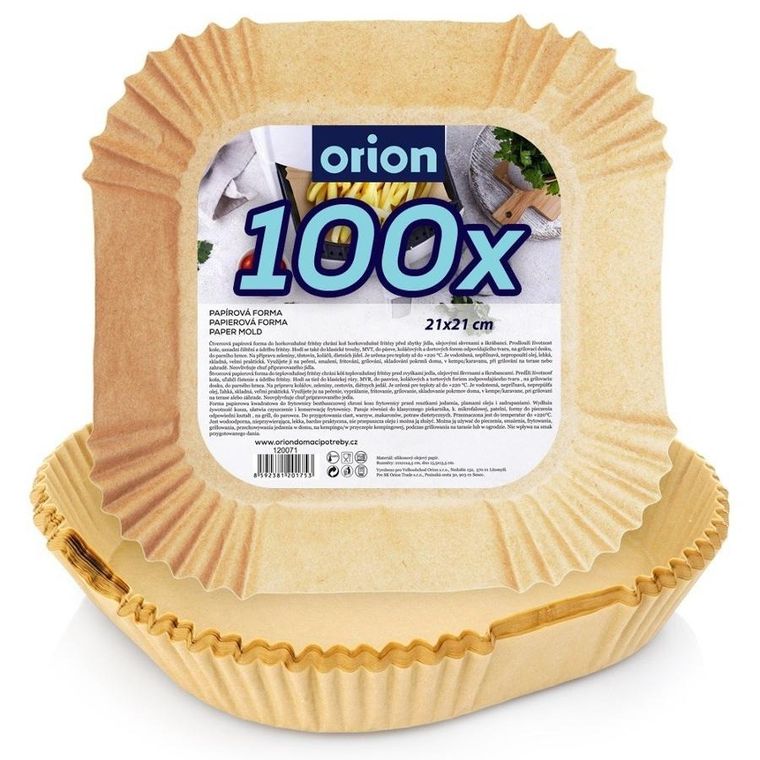 Orion, kwadratowy wkład papierowy do frytownicy, 21-21 cm, 100 szt.
