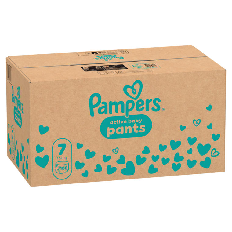 Pampers, Active Baby, pieluchomajtki, rozmiar 7, 15+ kg, 108 szt.