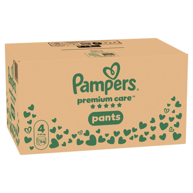 Pampers, Premium Care, pieluchomajtki, rozmiar 4, 9-15kg, 94 szt.