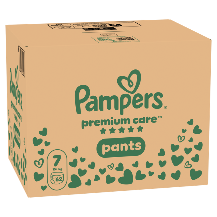 Pampers, Premium Care, pieluchomajtki, rozmiar 7, 15kg+, 62 szt.