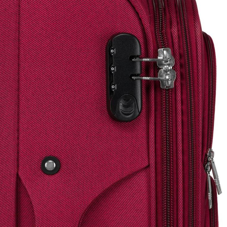 Peterson, walizka, wykonana z poliestru, średnia, czerwono-niebieska, 68 cm