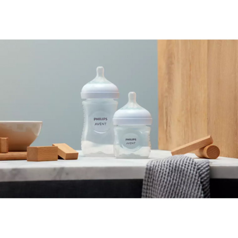 Philips Avent, Responsywne Butelki Natural, zestaw, 2x butelka 260 ml + 2x smoczek 0-6m