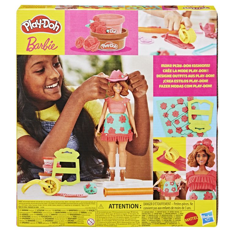 Play-Doh, Barbie Projektantka, Kwiaty i frędzle, zestaw kreatywny z lalką