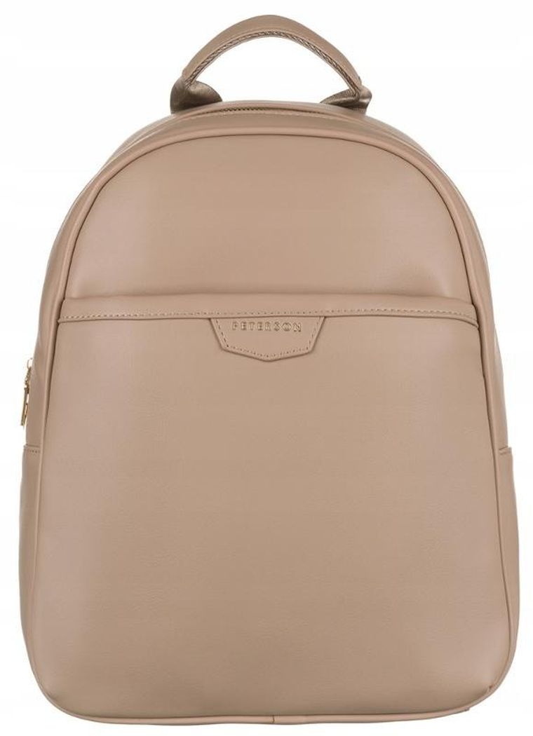 Plecak damski, beżowy, skóra ekologiczna, Peterson