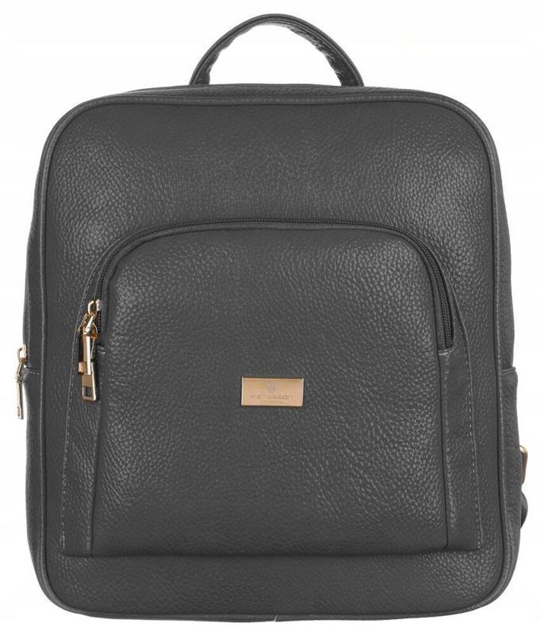 Plecak damski, szary, skóra ekologiczna, Peterson