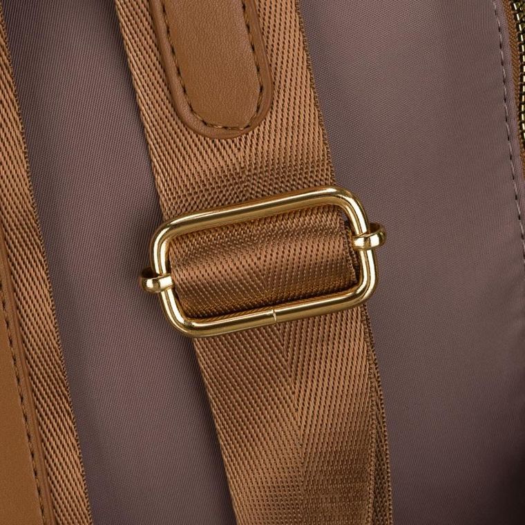 Plecak miejski, beżowy, skóra ekologiczna, Peterson