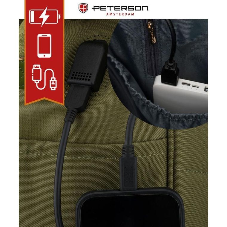 Plecak na latopa, zielony, Peterson