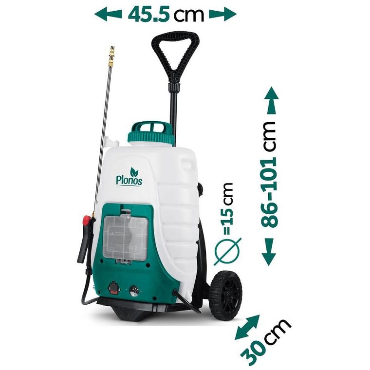 Plonos, opryskiwacz akumulatorowy, z wózkiem