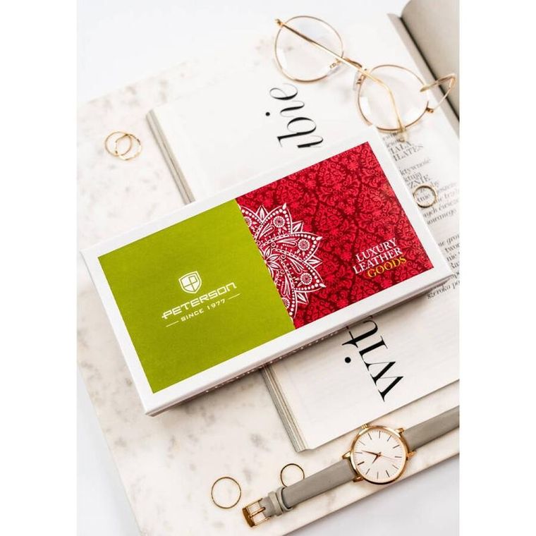 Portfel, czarny, skórzany, Peterson