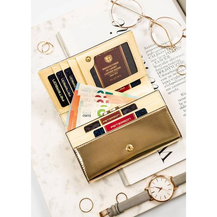 Portfel, czarny, skórzany, Peterson