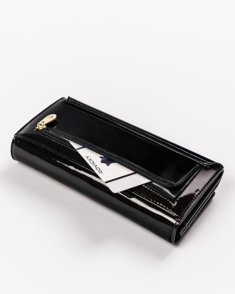 Portfel, czarny, skórzany, Rovicky