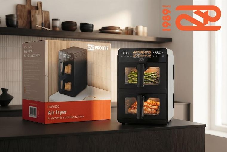 Promis, frytownica beztłuszczowa, pionowa, podwójna