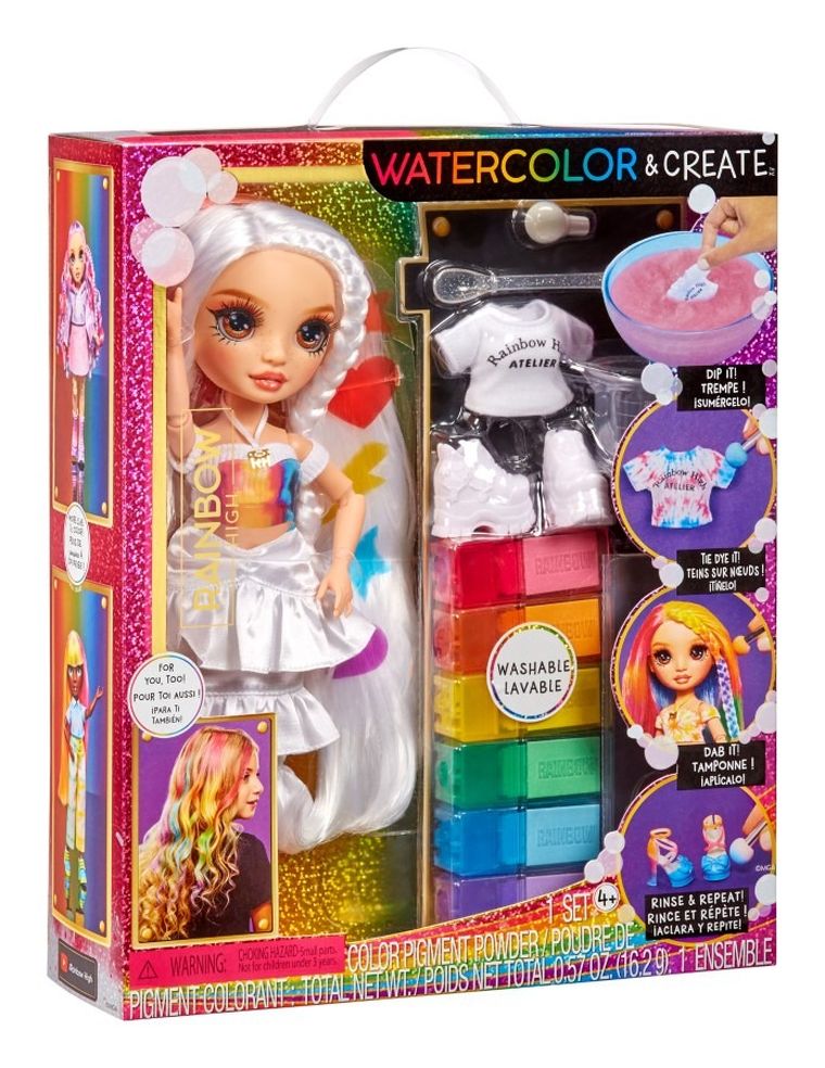 Rainbow High, Watercolor & Create Fashion Doll, Brown Eyes, lalka modowa