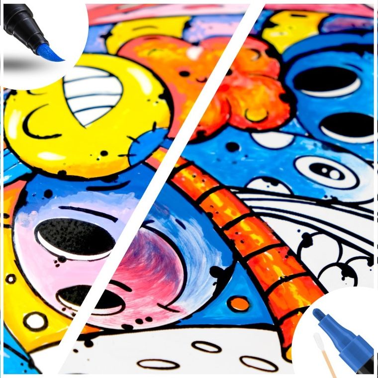 Rawmark, markery akrylowe brush, 18 kolorów