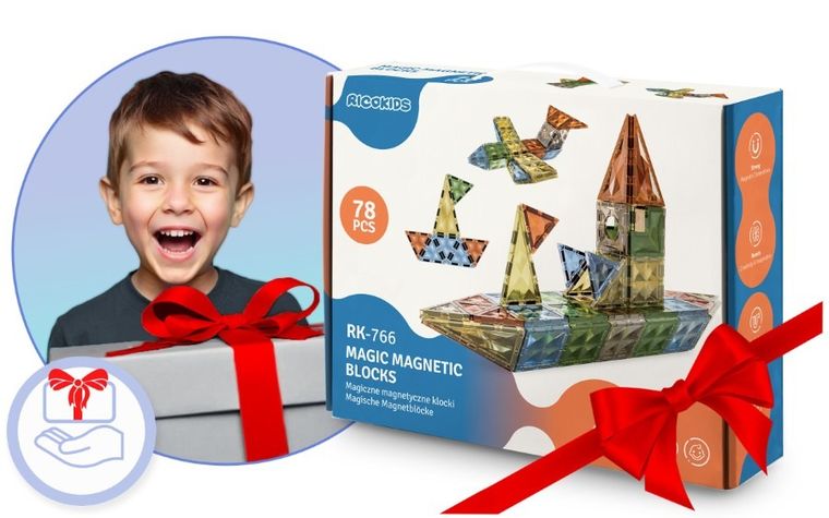 Ricokids, klocki magnetyczne, 78 elementów