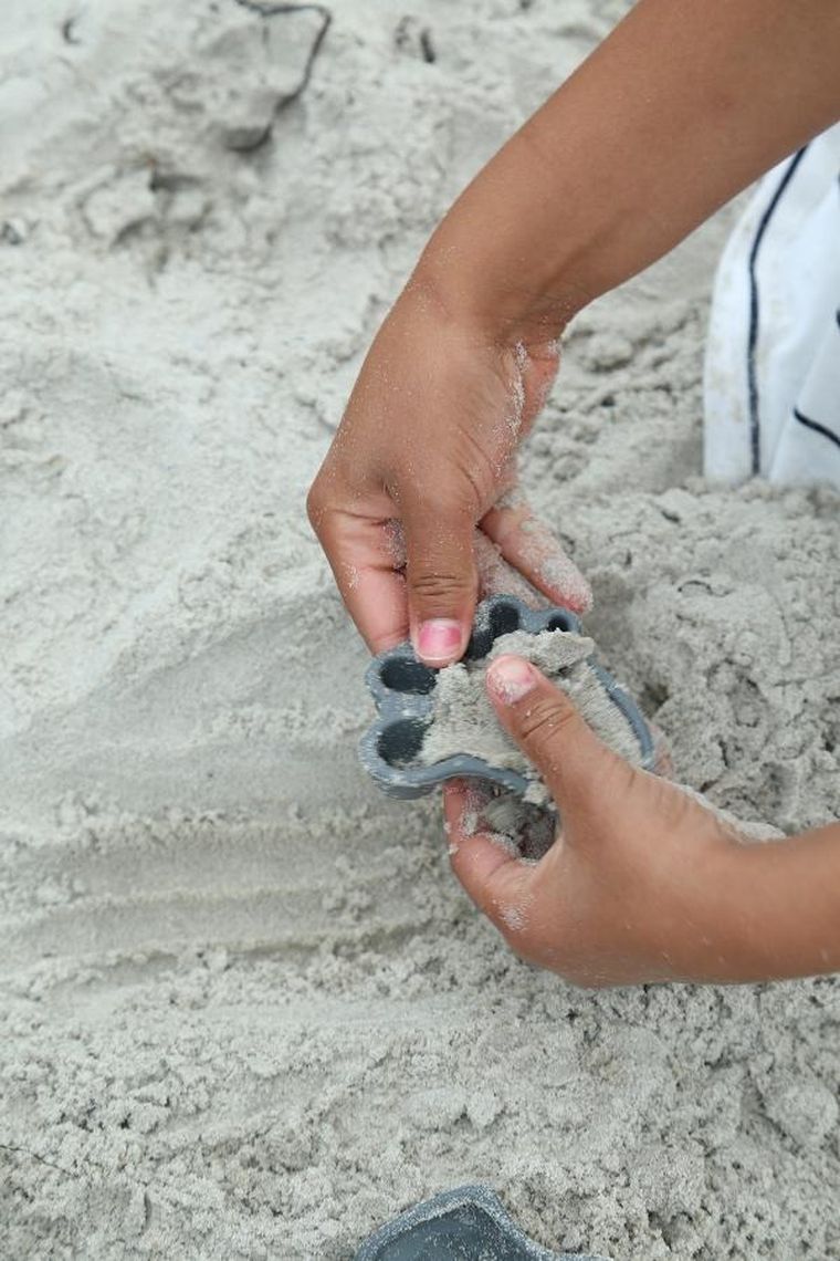 Scrunch, silikonowe foremki do piasku, szałwiowy, 4 szt.