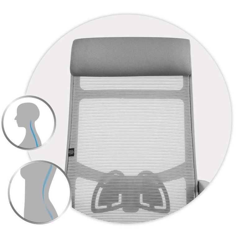 Sofotel, Brema, fotel biurowy z mikrosiatki, szary