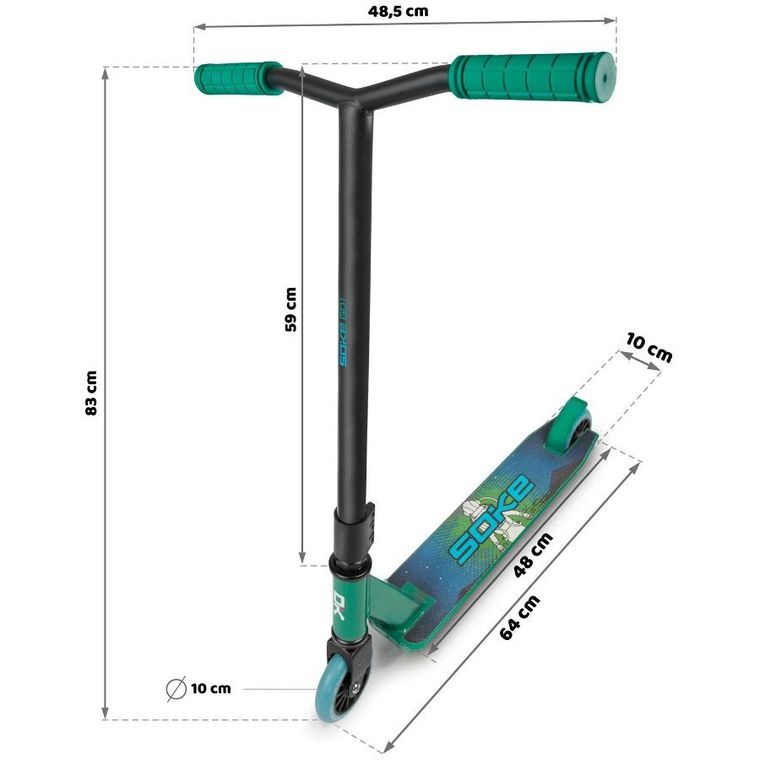 Soke, Go! hulajnoga wyczynowa, zielono-niebieska