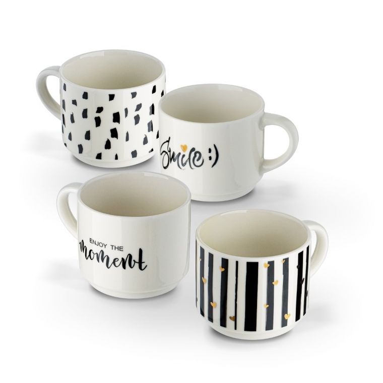 Tadar, Decor, komplet kubków na stojaku, 300 ml, 4 szt.