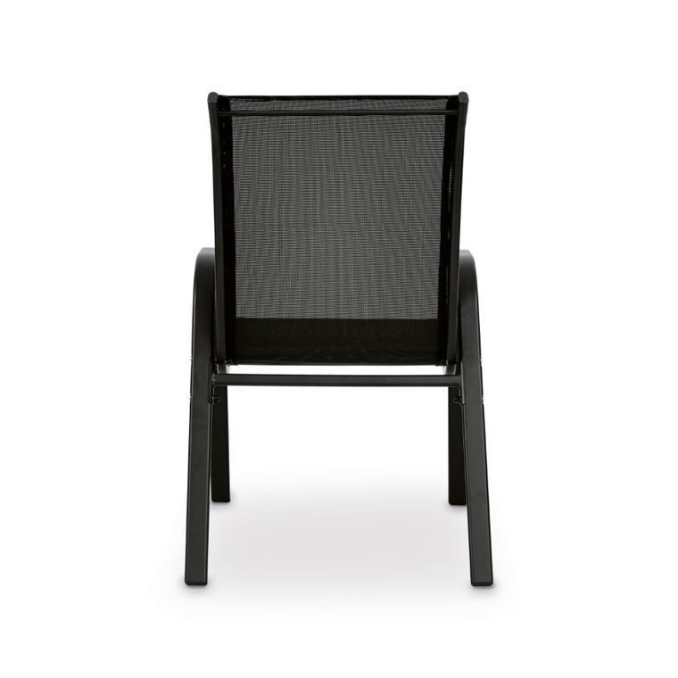 Tadar, krzesła ogrodowe, stalowe, czarne, 55-75-91 cm, 2 szt.