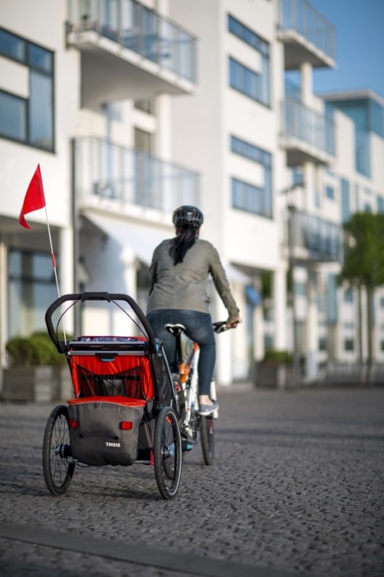 Thule, Chariot Cross 2, przyczepka rowerowa, czerwono-szara