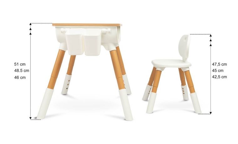 Toyz, Lara, stolik dziecięcy i krzesełko, grey