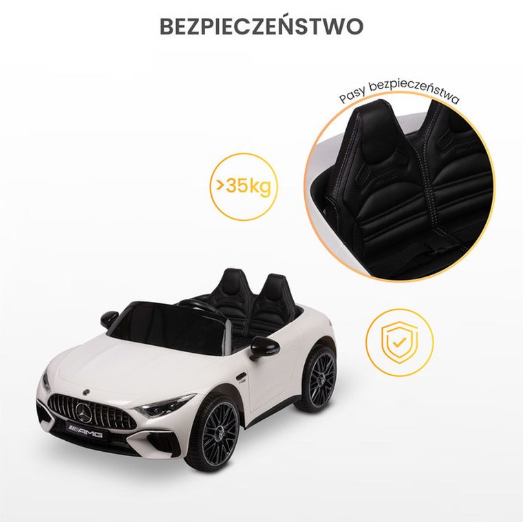 Toyz, Mercedes SL63, pojazd na akumulator, white