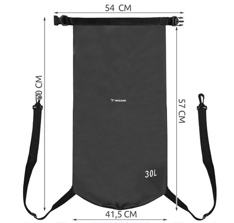 Trizand, worek wodoszczelny, czarny, 30l