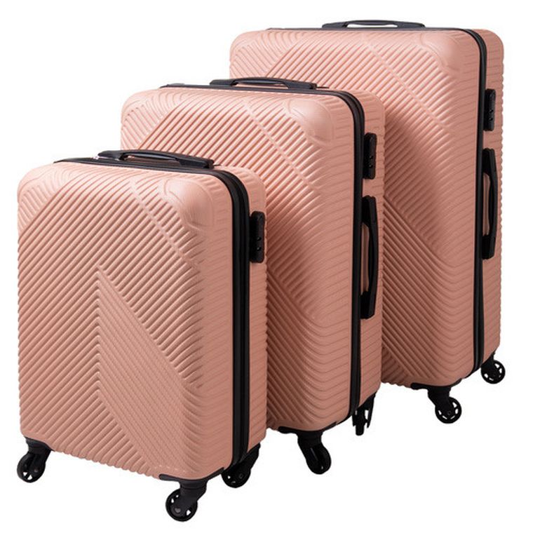 Trizand, zestaw walizek 3w1, różowe
