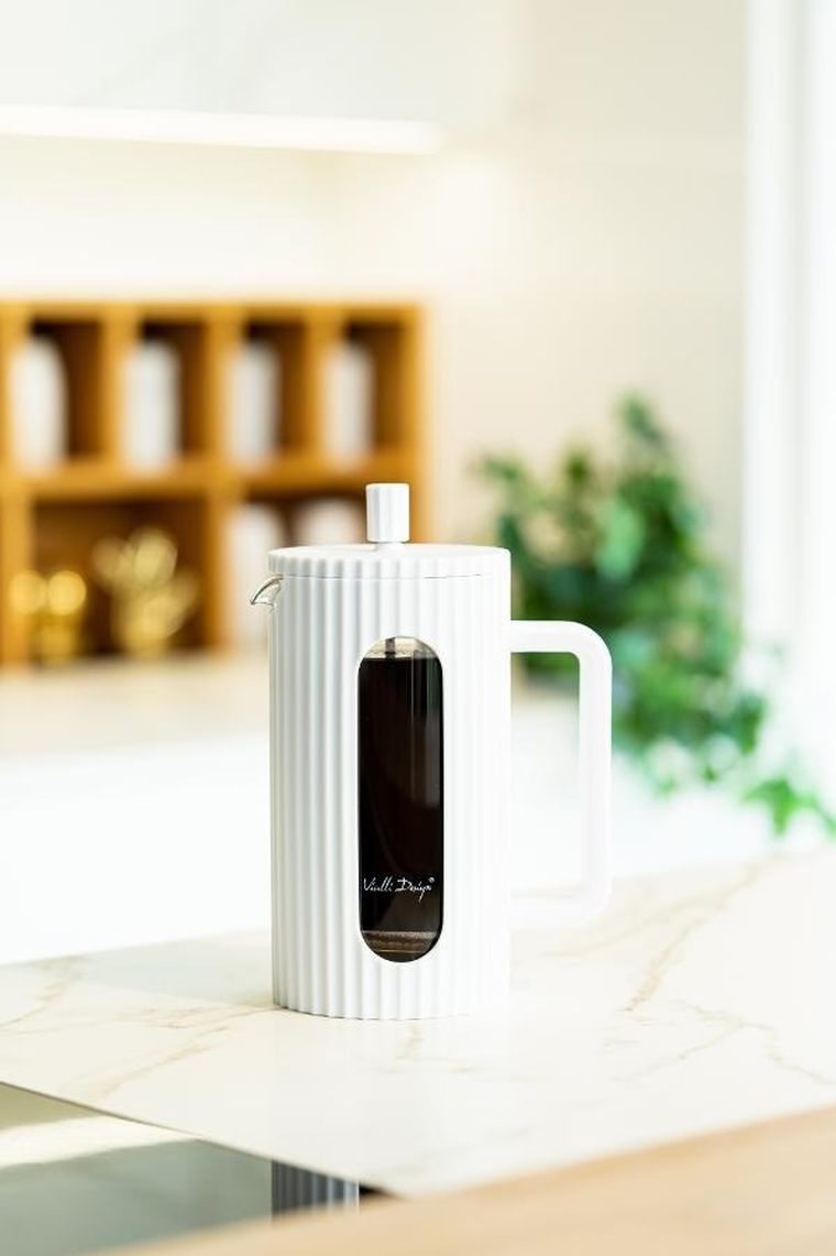 Vialli Design, zaparzacz do kawy i herbaty, 1000 ml, Livio, biały