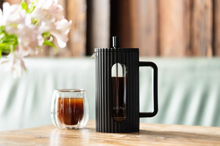 Vialli Design, zaparzacz do kawy i herbaty, 1000 ml, Livio czarny