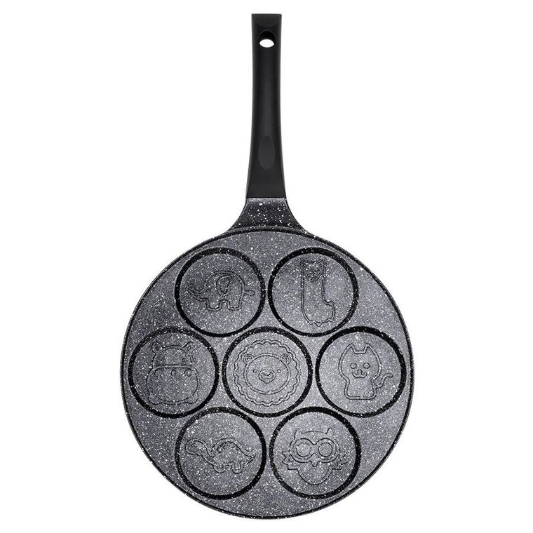 Vilde, Black Line, patelnia do jajek granitowa, 7 otworów, 26 cm