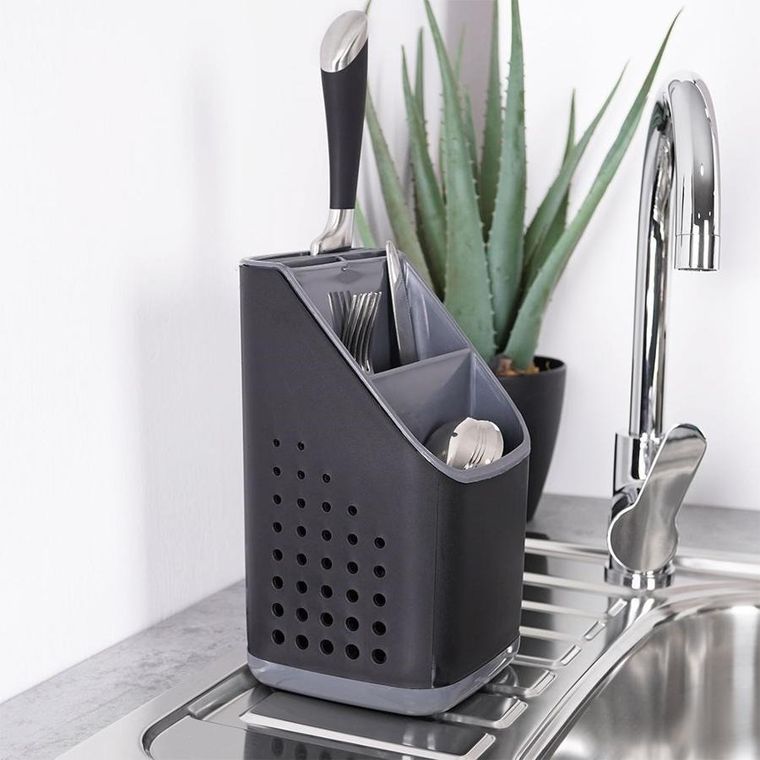 Vilde, ociekacz stojak na sztućce, czarny