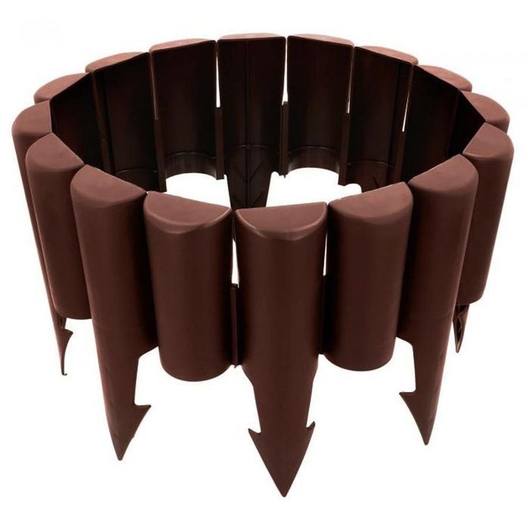 Vilde, palisada ogrodowa, brązowa, 250 cm, 10 elementów