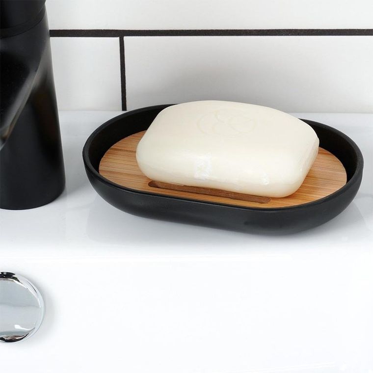 Vilde, zestaw łazienkowy, czarny, 6 elementów