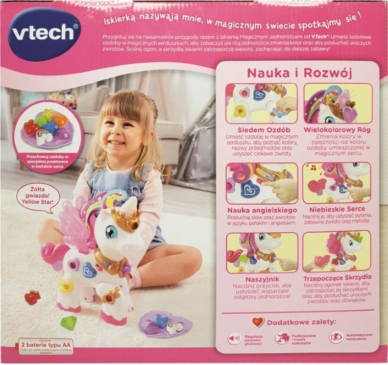 Vtech, Iskierka, Magiczny jednorożec, zabawka interaktywna