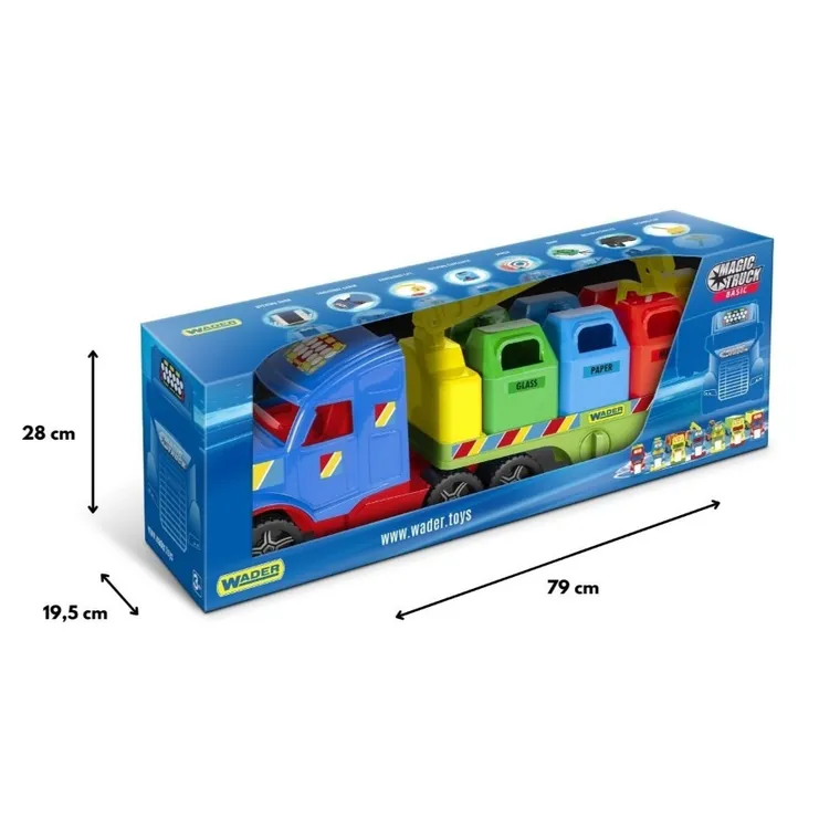 Wader, Magic Truck Basic, ciężarówka z kontenerami do recyclingu