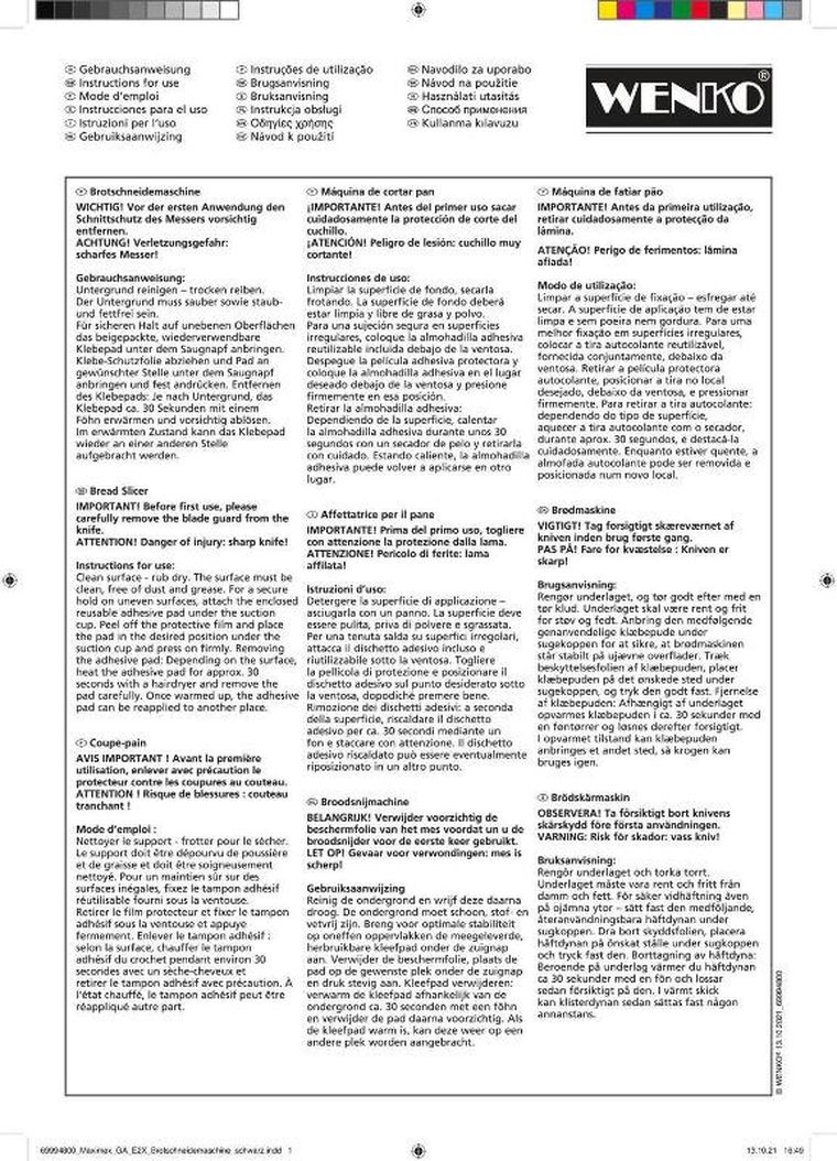 Wenko, ręczna krajalnica do chleba na korbkę