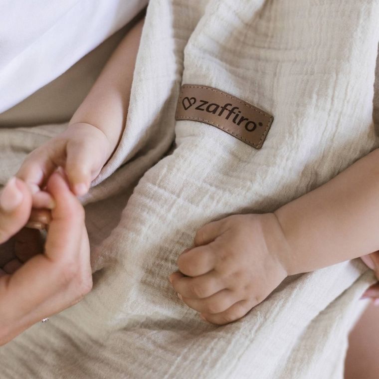 Zaffiro, Malaga, śpiworek do spania, muślinowy, TOG 1.5, vanilla, 0-6m