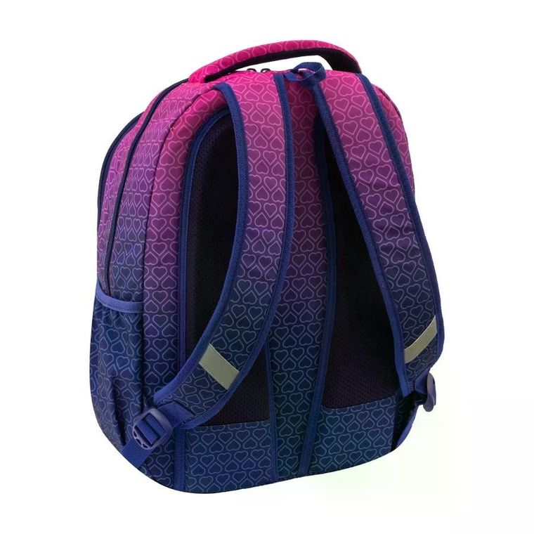 Abag, plecak szkolny, 3-komorowy, hexagon pink ombre