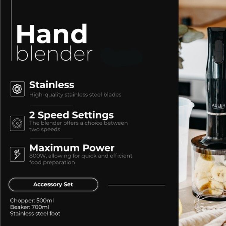Adler, blender ręczny z miarką