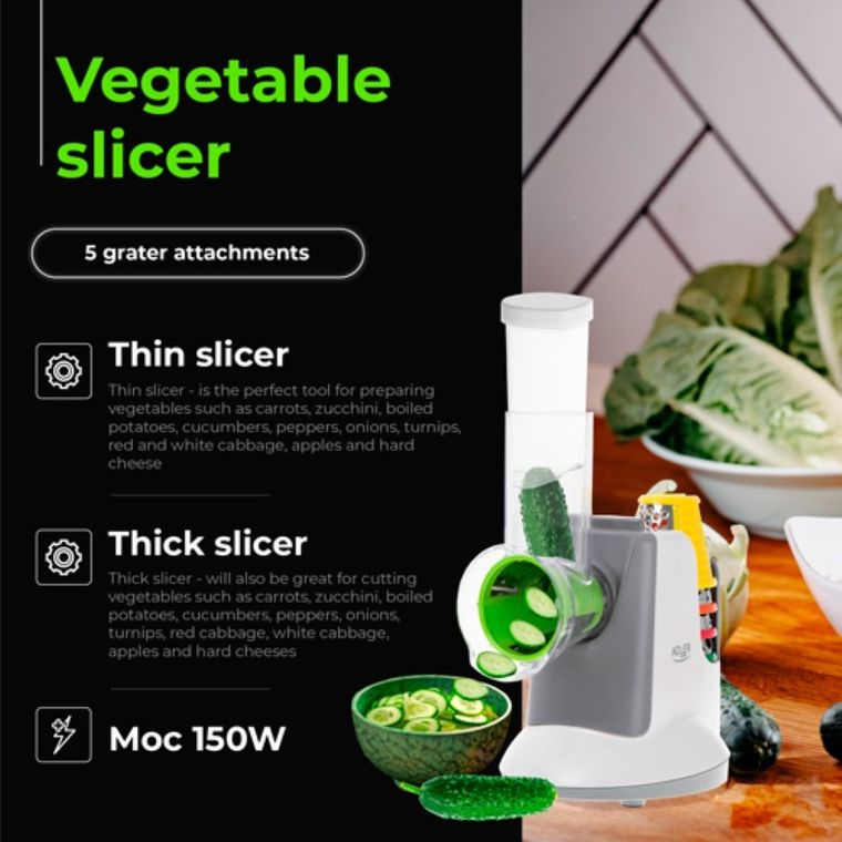 Adler, szatkownica do warzyw z 5 nasadkami