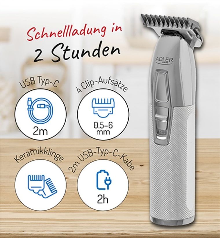 Adler, trymer profesjonalny, USB, AD 2836S