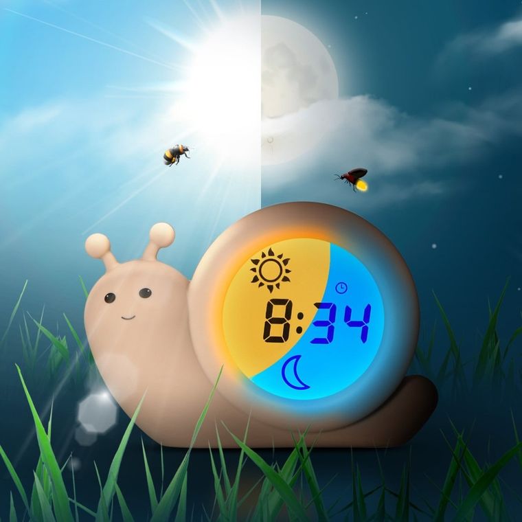 Alecto, trener snu, budzik i lampka, beż