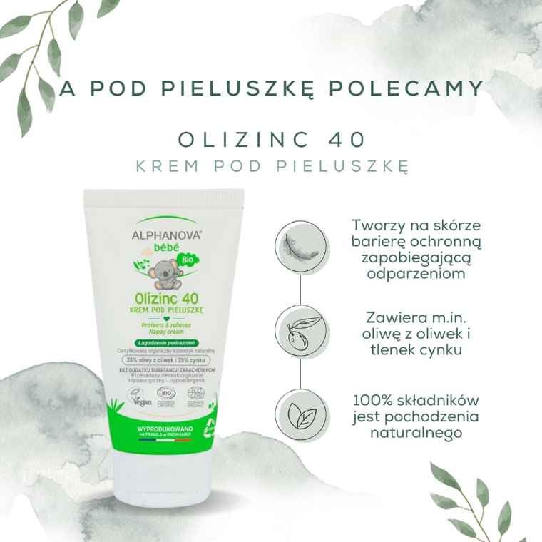 Alphanova Bebe, krem przeciw odparzeniom, Olizinc 40, 50 g