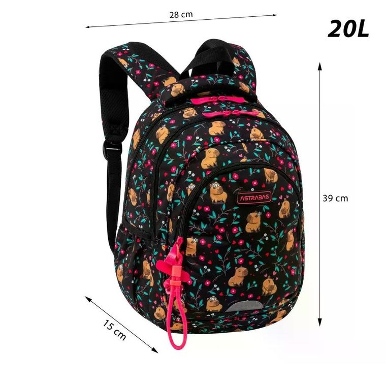 Astrabag, plecak szkolny, 3-komorowy, Flower Capy