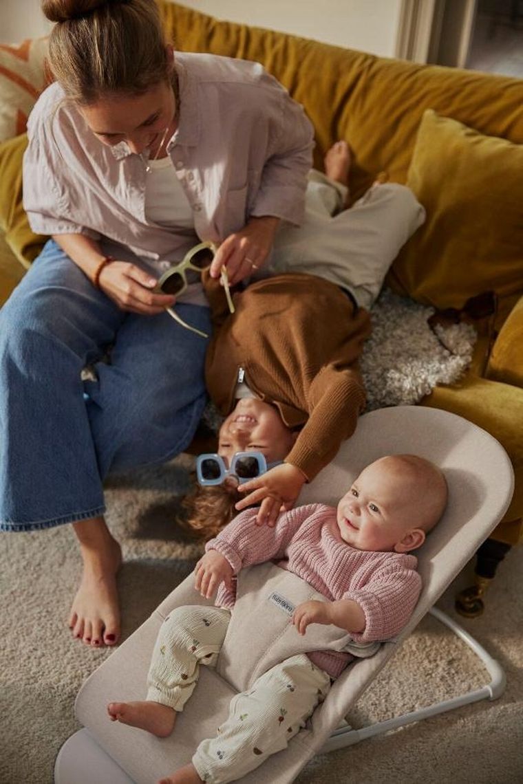 BabyBjörn, Bliss Woven, leżaczek bujaczek, melanżowy beżowy