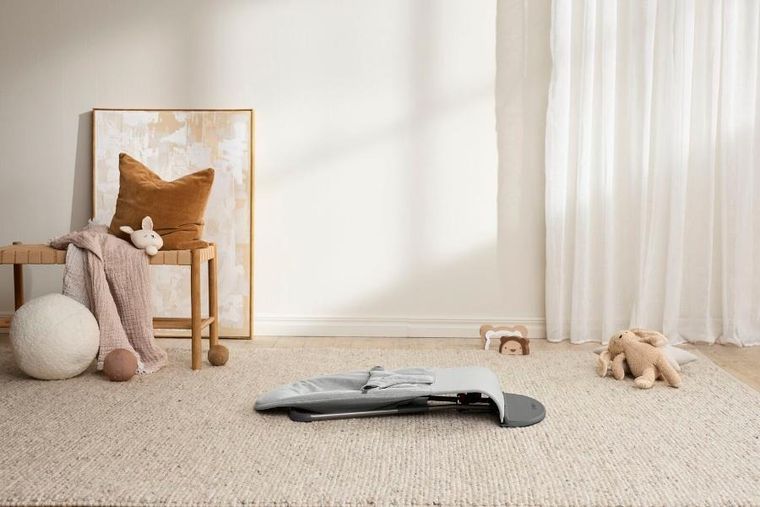 BabyBjörn, Bliss Woven, leżaczek, jasny szary, melanż